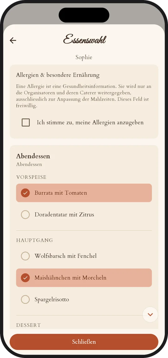 Ein Gast antwortet in der IDoApp-App