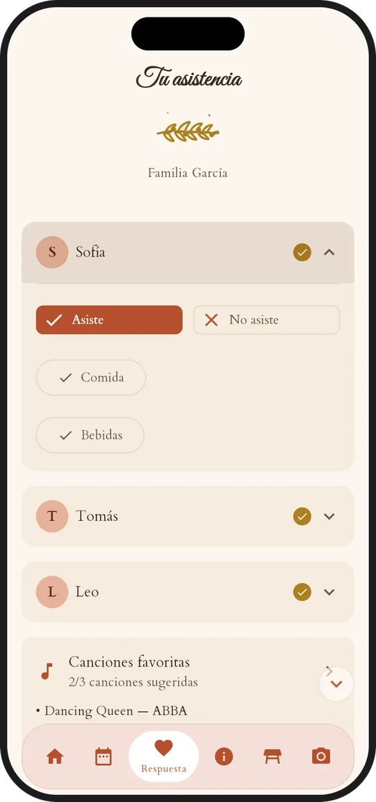 La respuesta de una familia en la app